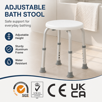 Chaise de douche réglable en hauteur AOLIKE ALK409L en alliage d'aluminium, capacité de 100 kg, équipement de sécurité pour la salle de bain pour personnes âgées