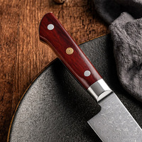 KEENHOPE Set Pisau Dapur Profesional Jepang 7pcs Damascus 67 Lapisan VG10 10Cr15CoMoV Inti Baja Chef Santoku Gagang Kayu Cendana