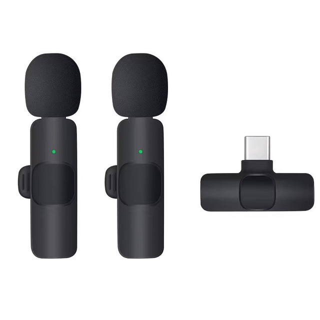 Professional Omnidirectional Dynamic Wireless Lavalier Lapel Microphone Metal Condenser Recording Mic for iPhone iPad YouTube