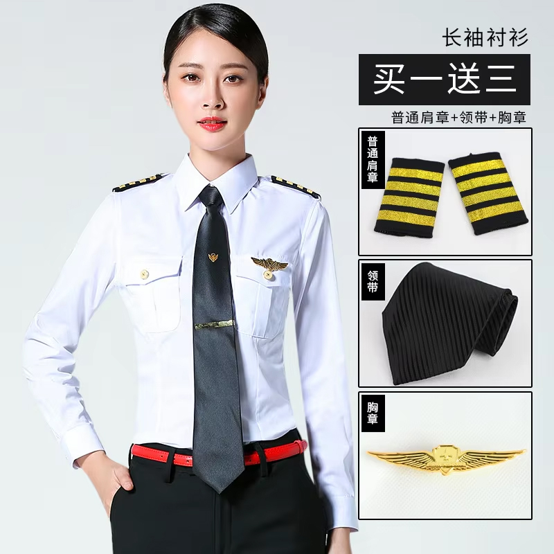 Camisa de mujer de manga larga + 3 accesorios