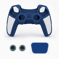 Coque en silicone bicolore avec autocollant pour pavé tactile et poignées pour manettes PS5 – Housse de protection pour accessoires de manette