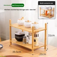 Organisateur de comptoir en bambou multicouche moderne, étagère de bureau à domicile, étagère de rangement de cuisine pour épices