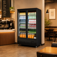 460L 930L 1430L 1900L Commercial Vertical Chiller Cooler Glass Door Refrigerated Display Cabinet Fridge for Drinks Fruit Storage