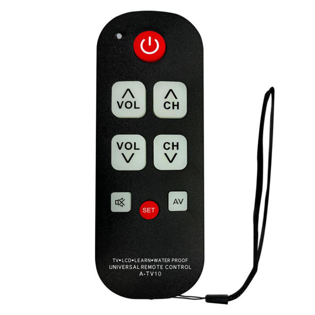 New Universal Infrared Remote Control with Backlit Big Buttons and Learning Function, Suitable for TVs and Set-top Boxes