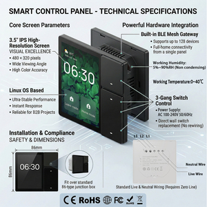 Hiwink - Sistema de Control Inteligente para el Hogar de 3.5 Pulgadas con Gateway BLE Integrado, Control Remoto IR y 3 Relés para Villas, Apartamentos, Hoteles y Proyectos - Product Image 2