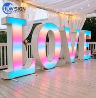 Letras RGB que Cambian de Color de 4 pies, Letras Decorativas con Certificación CE y RoHS, Letras LED Iluminadas de 4 pies para Fiestas y Eventos