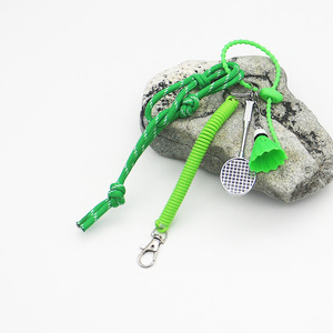 Màu Xanh Lá Cây Cầu Lông Vợt Màu Xanh Lá Cây Mùa Xuân Ngọc Trai Chuỗi Chuỗi Túi Mặt Dây Chuyền Quyến Rũ Silicone Tag <span class=keywords><strong>Keychain</strong></span> - Product Image 3