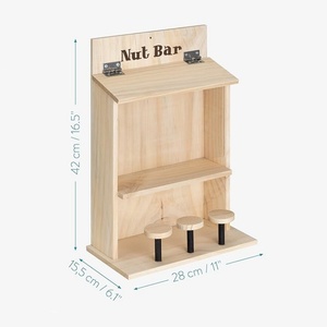 Divertida Barra de Nueces para Ardillas, Caja de Madera Resistente para Ardillas, Barra de Nueces, Caja de Comida para Ardillas, Comedero para Ardillas con Forma de Casa de Árbol - Product Image 6