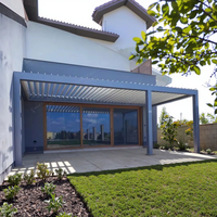 Pérgola Motorizada con Persianas de Aluminio Retráctiles - Sistema de Techo Bioclimático Comercial Impermeable con Recubrimiento en Polvo para Gazebos