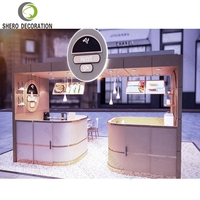 Vente chaude conception de kiosque de nourriture comptoir de présentation doux vitrine de boulangerie en verre kiosque de café avec vitrine de boulangerie
