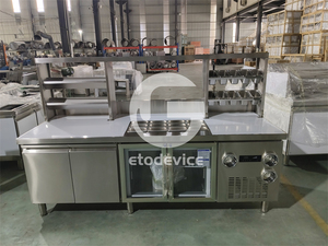 Comptoir de bar à thé boba, comptoir de bar à eau pour thé aux bulles, comptoir de travail en acier inoxydable pour thé aux bulles - Product Image 3