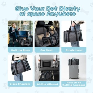 Compact <b>Foldable</b> Cat Bag - Expandable Lightweight Car Travel Carrier Cross-Border - Product Image 2