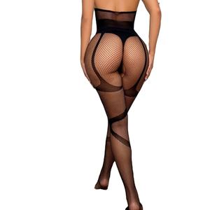 Combinaison à col montant, body sans entrejambe, décorée de diamants, body sexy, lingerie sexy pour femmes - Product Image 1