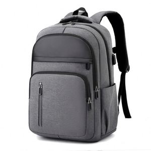 Sac à dos d'affaires pour homme en tissu Oxford imperméable avec logo personnalisé, sac à dos de voyage pour ordinateur portable, sac à dos d'école avec USB - Product Image 1