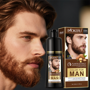 Mokeru Tinta Permanente per <span class=keywords><strong>Capelli</strong></span> <span class=keywords><strong>e</strong></span> <span class=keywords><strong>Barba</strong></span> da Uomo, Senza Ammoniaca, Crema Colorante a Base di Erbe 200ml OEM Idratante - Product Image 6