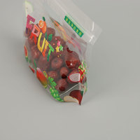 Verpakkingstas voor fruit en groenten met aangepast logo, houdt vers, plastic zak met ritssluiting en ventilatiegaten voor veilige voedselopslag