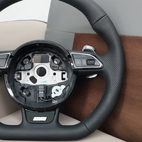 Volant en cuir et fibre de carbone sur mesure pour Audi A4 A5 A3 B8 Q5 Q3