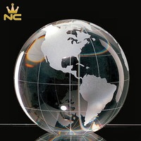 Globes de terre en cristal transparent, en forme de boule, accessoires décoratifs