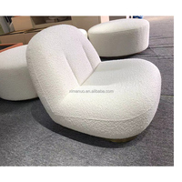 Fauteuils de salon de luxe modernes blancs en tissu, fauteuils pivotants en velours, chaises nordiques – Vente en gros usine