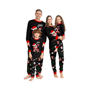 مجموعة PJ للحليب مريح ممتاز للعائلة في عيد الميلاد ، تصميم مرقوش أحمر ناعم يسمح بتنفس لأمي ، أزياء أنيقة غير رسمية للخريف - Product Image 1