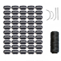 50 pièces de pinces à perruque en métal/caoutchouc/coton en forme de U de 32 mm (noir/marron foncé) pour extensions de cheveux, ensemble d'accessoires à usage commercial