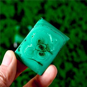 หินมาลาไคต์ทรงสี่เหลี่ยมธรรมชาติ แฟชั่นฮวงจุ้ยสำหรับทำเครื่องประดับ สร้อยคอ สร้อยข้อมือ จี้นำโชคสุดฮิต - Product Image 5