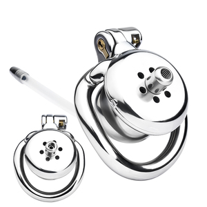 Jaula de Castidad Plana FRRK, Jaula de Castidad Masculina Invertida con Bola, Jaula de Castidad Negativa con Catéter, Juguetes Sexuales BDSM para Hombres, Castidad para Travestis - Product Image 1