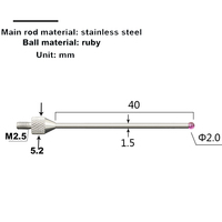 Sonde à bille pour altimètre, sonde d'indicateur à cadran, micromètre, stylo de mesure M2.5/ # Sonde à bille en carbure de tungstène rubis 4-48UNF blanche 0.001