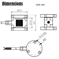 PLC514 Célula de Carga Micro Tipo S Personalizada de Aleación de Aluminio de 1lb, 2lb, 10lb, 20lb con Precisión del 0.05% y Montaje Roscado