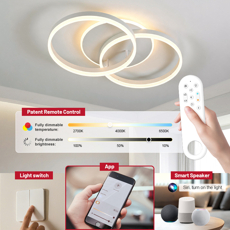Modern White Black 36W Acrylic Aluminum Small LED Ceiling Lamp No Flicker Remote Control Smart Ceiling Light For Bedroom Hallway · image 3