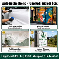 Rouleau de vinyle adhésif noir épaissi écologique pour autocollant de voiture, idéal pour le covering de véhicules écologiques, vente en gros directe usine durable