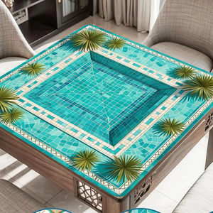 Tapis de jeu de mahjong tropical en caoutchouc premium de 31,5 pouces, antidérapant, imperméable, portable, pour la maison et les voyages - Product Image 5