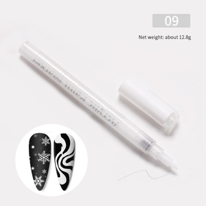 Stylo marqueur pour nail art imperméable 12 couleurs, stylo à dessin abstrait graffiti, stylo gel acrylique pour salon de beauté - Product Image 4
