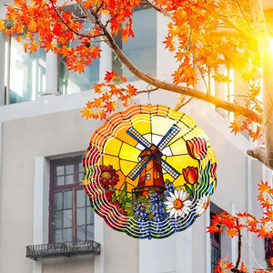 Carillon éolien décoratif suspendu en acier inoxydable, nouveau, coloré, rotatif 3D, pour <span class=keywords><strong>jardin</strong></span> - Product Image 2