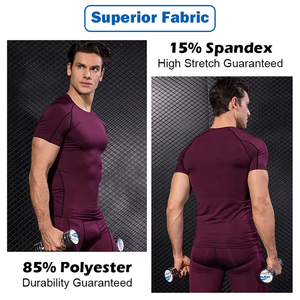 Camiseta Deportiva de Compresión para Hombre, de Secado Rápido, Ajustada, Negra, de Alta Calidad, con Logotipo Personalizado - Product Image 5