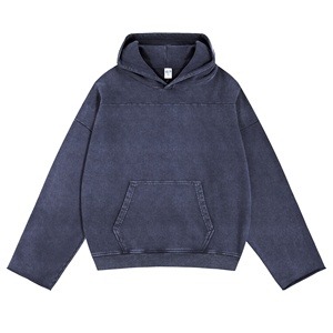 ODM OEM Vente en gros Sweat-shirt à capuche rétro en patchwork 100% coton 430 g/m² pour homme, coupe ample - Product Image 1