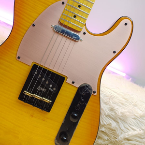 Hoge Kwaliteit Tl Elektrische Gitaar Met 22 Afgeronde End Frets & Flamed Esdoorn Body 6 Snaren Beschikbaar Voor Groothandel Verkoop - Product Image 2