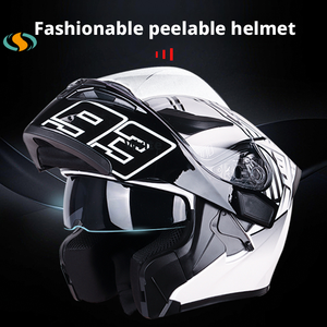 Casques de <span class=keywords><strong>moto</strong></span> modulaires multicolores avec cornes, <span class=keywords><strong>casque</strong></span> de motocross ABS rabattable, nouveau, garantie 1 an, visière transparente - Product Image 6