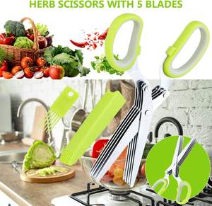 New Arrival Multi-functional <b>Sharp</b> Dishwasher Safe Cutting <b>Knife</b> Kitchen Scissors Herb Scissors with 3/5 Blades - Product Image 5
