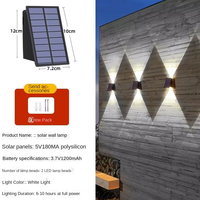 Nouvelle lampe murale solaire LED étanche pour extérieur, éclairage décoratif pour jardin, villa, cour, lumière solaire lumineuse pour jardin