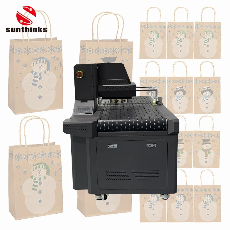 Sunthinks Mini dijital ambalaj yazıcıları yeni besleyici ile küçük Format baskı makinesi gıda paketi kağıt bardak baskı makinesi