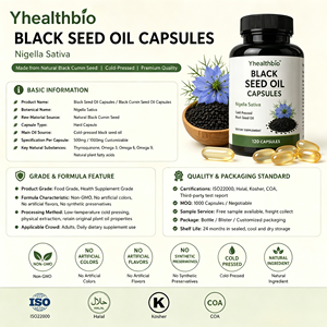 Cápsulas de Aceite de Semilla Negra a Granel de Fábrica, Cápsulas Vegetarianas HPMC <span class=keywords><strong>y</strong></span> de Gelatina Opcionales, Productos a Granel <span class=keywords><strong>y</strong></span> Embotellados Disponibles - Product Image 3