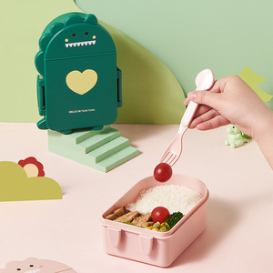 Lonchera Infantil de Plástico con 2 Compartimentos, Diseño de Dibujos Animados, a Prueba de Fugas, Apta para Microondas, <span class=keywords><strong>Libre</strong></span> de BPA, para la Escuela - Product Image 3