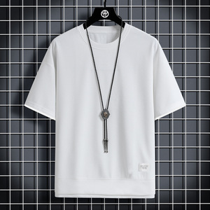 <span class=keywords><strong>T</strong></span>-shirts en piqué de coton vierges personnalisés pour hommes, de haute qualité, coupe oversize, décontractés, avec logo personnalisé, épaules tombantes, vente en gros - Product Image 4