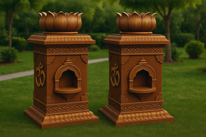 Handcrafted Traditional Tulsi Vrindavan Stand For Hindu Home Luxury Wooden Tulsi Pot Stand Wholesale Manufacturer & Exporter USA - Product Image 5