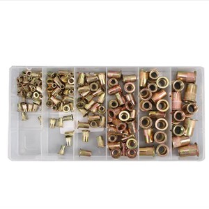 Kit de rivets à tête plate en acier au carbone galvanisé M3-M10, filetage vertical métrique, zingué, boîte de 150 pièces - Product Image 4