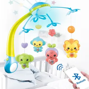 Bestseller RC Cute Baby Bluetooth Projektion Musik bett Rotierende Krippe Musical Mobile mit hängendem Spielzeug
