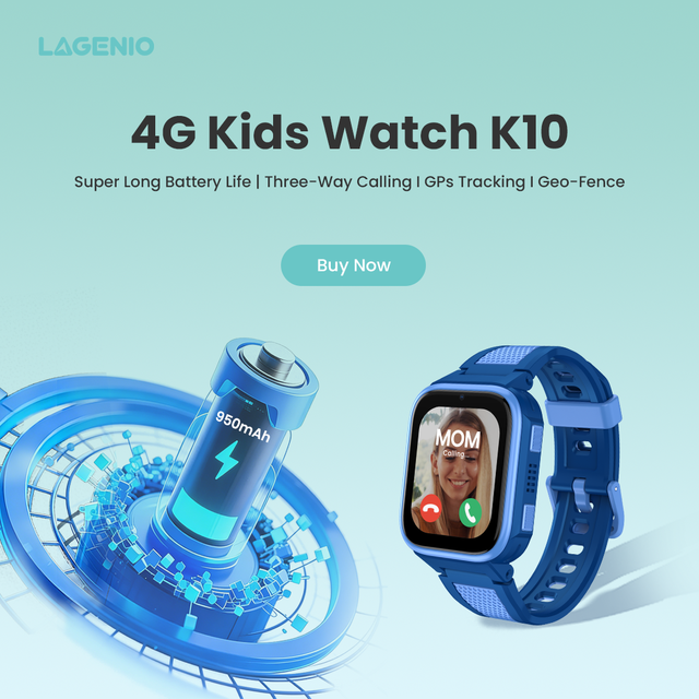 LAGENIO K10 4G AI Kids Smart Watch SOS Call TFT Display IP68 SIM Card Video Call GPS/WIFI/LBS Positioning Smart Watch for Kids