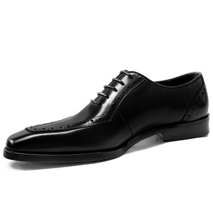 Chaussures habillées Oxford en cuir véritable marron à bout pointu, à lacets, motif uni, semelle extérieure en caoutchouc, pour toutes les saisons - Product Image 6