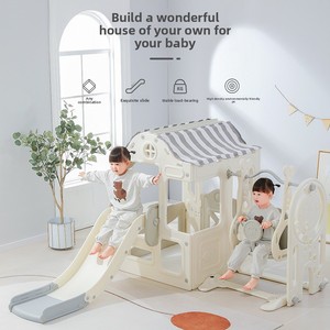Tente de jeu pliable pour enfants avec toboggan et balançoire, château de princesse d'intérieur pour bébés garçons et filles, jouet durable - Product Image 5
